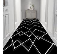 Alfombra, Moqueta, Modern Black Long s, 100cm 1.5m 2m 250cm 300cm 4m 5m 6m Kitchen Hall Stairs Hallway Narrow Machine Washable Non Slip Carpet Floor Mats(100x200cm/3.3ftx6.6ft)