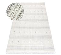 Alfombra NANO FH69A Diamantes bucle tejido plano blanco / gris 200x290 cm