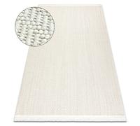 Alfombra NANO FJ86B Espina de pescado bucle tejido plano blanco 80x150 cm