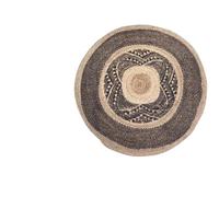 Alfombra Natural Living Yute 100% Natural DIAMETRO 110CM 2 DISEÑOS Color Negro
