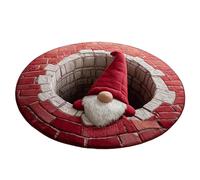 Alfombra navideña 3D con diseño festivo de Papá Noel, felpudo antideslizante para interior y exterior, ideal como felpudo para puerta, cocina o accesorio de baño, decoración perfecta para contemplar