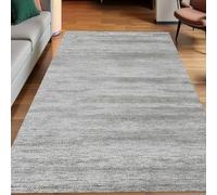 Alfombra negra de 100 x 160 cm, antideslizante, para sala de estar y dormitorio, gris neutro y blanco, perfecta para dormitorio universitario y decoración de granja, tapete suave para interiores