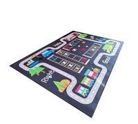 Alfombra negra de juego con patrón de estacionamiento para educación temprana, alfombra de guardería para sala de juegos, jardín de infantes, tapete antideslizante de 6 mm de grosor