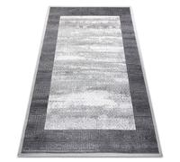 Alfombra NOBLE moderna 1512 64 Marco griego vintage - Structural dos niveles de vellón crema / gris 140x190 cm
