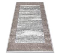 Alfombra NOBLE moderna 1512 67 Marco griego vintage - Structural dos niveles de vellón crema / beige 80x150 cm
