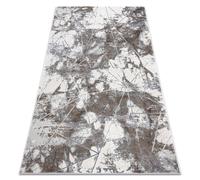 Alfombra NOBLE moderna 1515 64 Mármol geométrico - Structural dos niveles de vellón crema / gris 140x190 cm