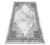 Alfombra NOBLE moderna 1517 65 Marco griego mármol - Structural dos niveles de vellón crema / gris 120x170 cm
