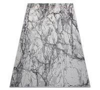 Alfombra NOBLE moderna 9962 65 Mármol roca - Structural dos niveles de vellón crema / gris 140x190 cm