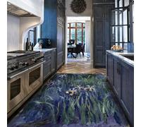 Alfombra óleo jardín Iris Antideslizante Lavar salón Suave Perfil bajo Entrada Cocina Famosa Pintura Estampada 180x240cm