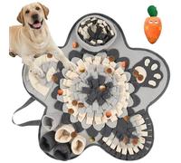 Alfombra olfativa para perros y gatos - Esterilla de alimento con forma de flor, alfombrilla de entrenamiento para cachorros, lavable 60 x 60 cm, para mascotas pequeñas y medianas con juguete de