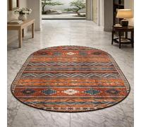 Alfombra Oval Salón Decoración, Multicolor Naranja, Azul, Marrón, Blanco, Negro, 100 x 150 cm, Rugs Dulce Dormitorio, Casa Oficina Sofá Deco Aesthetic,