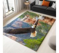 Alfombra Paisaje Del Cañón Lavable Para Salón 120 X 170 Cm Pelo Corto Antideslizante Suave, Decoración Del Hogar Alfombra Naturaleza Aves Rapaces Águila Calva Para Dormitorios Baños Cocinas Multicolor