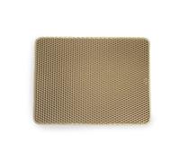 Alfombra para Arena de Gato, Beige, Cuadrada, 65 x 40 cm, Doble Capa, Impermeable, Antideslizante