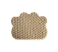 Alfombra para Arena de Gato, Beige, Forma de Nube, 65 x 40 cm, Doble Capa, Impermeable, Antideslizante