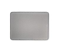 Alfombra para Arena de Gato, Gris, Cuadrada, 65 x 40 cm, Doble Capa, Impermeable, Antideslizante