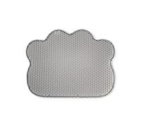 Alfombra para Arena de Gato, Gris, Forma de Nube, 65 x 40 cm, Doble Capa, Impermeable, Antideslizante
