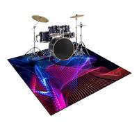 Alfombra para Batería Electrónica, Alfombras Acusticas 140 x 120 cm Alfombras Tambores Antideslizantes, Alfombras Drum Alfombra de Tambor para Kits de Batería Electrónica Bombo Caja Y Otras Alfombras