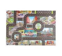 Alfombra para coche, 83 x 57 cm, nailon, mapa de ruta, alfombra para niños, perfecta para coches de juguete, imaginativos, actividades en interiores, diversión familiar, aprendizaje creativo, juegos