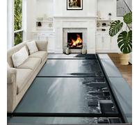 Alfombra para fotografía, lavable a máquina, 60 x 90 cm, antideslizante, diseño de Nueva York, fuera de la ventana, para sala de estar, dormitorio, comedor, habitación de los niños, mesita de noche