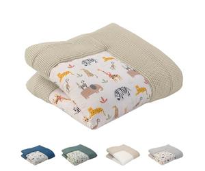 Alfombra para gatear de ULLENBOOM® con Sabana beige - manta para bebé de 100 x 100 cm, ideal como colcha para el cochecito, apta como alfombra de juegos