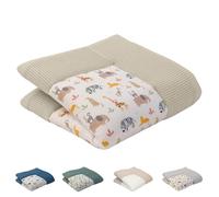 Alfombra para gatear de ULLENBOOM® con Sabana beige - manta para bebé de 120 x 120 cm, ideal como colcha para el cochecito, apta como alfombra de juegos