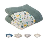 Alfombra para gatear de ULLENBOOM® con Selva verde salvia - manta para bebé de 100 x 100 cm, ideal como colcha para el cochecito, apta como alfombra de juegos