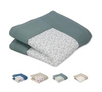 Alfombra para gatear de ULLENBOOM® con Verde floral - manta para bebé de 100 x 100 cm, ideal como colcha para el cochecito, apta como alfombra de juegos