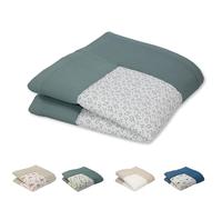 Alfombra para gatear de ULLENBOOM® con Verde floral - manta para bebé de 140 x 140 cm, ideal como colcha para el cochecito, apta como alfombra de juegos