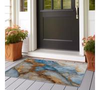 Alfombra para habitación Infantil Textura de mármol de Lujo Fácil de cuidar, Resistente 80x240 cmLavable Antideslizante Felpa,Azul