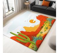 Alfombra para Interior 90 x 150 cm Desierto De Arizona Montañas Cactus Alfombra Impresión 3D Modern, Blanco Habitación Suave Antideslizante, para salón Dormitorio y habitación Infantil Alfombrilla