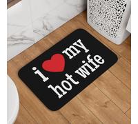 Alfombra para Interior Amo A Mi Esposa Caliente Amo A Mi Esposa Caliente Atrapapolvo Felpudo Entrada Antideslizante Alfombrilla para Entrada para Recibidor Baño Cocina 60X40Cm