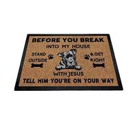 Alfombra para Interior Antes De Que Entres En Mi Casa, El Gracioso Perro Pitbull Suaves Alfombra De Entrada Absorbentes Tapete Felpudo Entrada para Cocina Jardín Pasillo 60X40Cm