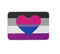 Alfombra para Interior Bandera del Orgullo Gay con Corazones Arcoíris De Colores Duradera Alfombra Entrada Fino Felpudo Entrada Casa para Recibidor Jardín Balcón 60X40Cm