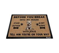 Alfombra para Interior Perro Dandie Dinmont Terrier Divertido No Entres A Mi Casa Fino Felpudo Entrada Absorbentes Tapete Entrada Casa para Pasillo Recibidor Baño 60X40Cm