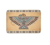 Alfombra para Interior Símbolos Tribales De Aves Nativas Americanas Fino Felpudo Lavable Tapete Felpudo Entrada para Cocina Recibidor Casa 60X40Cm