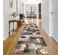 Alfombra para Pasillo Marrón Beige Alfombras Corredoras Angostas Forro de Caucho 1/1,5/2/2,5/3/3,5/4/4,5/5/6/7/8/9M Mato Piso Pasaje Entrada Balcón y Corredora(120 * 450cm)