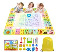 Alfombra para Pintar con Agua, Pizarra Mágica Reutilizable 120x90 cm - Juguete Educativo de Aprendizaje Temprano para Niños de 2 a 6 Años, Regalo sin Tinta ni Mancha con 4 Bolígrafos y Libro de Dibujo