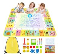 Alfombra para Pintar con Agua, Pizarra Mágica Reutilizable 120x90 cm - Juguete Educativo de Aprendizaje Temprano para Niños de 2 a 6 Años, Regalo sin Tinta ni Mancha con 4 Bolígrafos y Libro de Dibujo