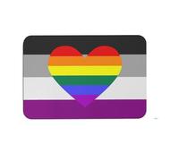 Alfombra para Puerta Bandera del Orgullo Gay con Corazones Arcoíris De Colores Duradera Alfombra De Entrada Resistente Alfombrilla para Entrada para Recibidor Oficina Jardín 60X40Cm