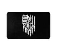 Alfombra para Puerta Bandera Estadounidense Masónica Absorbentes Felpudo Entrada Antideslizante Felpudo Entrada Casa para Dormitorio Jardín Recibidor 60X40Cm