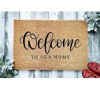 Alfombra para Puerta Bienvenidos A Nuestro Lavable Felpudo Entrada Suaves Alfombrilla para Entrada para Jardín Baño Pasillo 60X40Cm