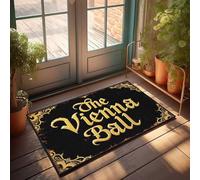 Alfombra para puerta delantera, diseño de la bola de Viena, decoración retro para habitación (65 x 90 cm)