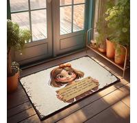 Alfombra para puerta delantera, diseño de sonrisa al aire libre, la mejor manera de enfrentar los desafíos de la vida, felpudo para decoración de habitación retro (50 x 80 cm)