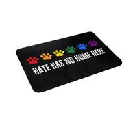 Alfombra para Puerta El Odio No Tiene Hogar Aquí Pata Perros LGBT Absorbentes Alfombra Entrada Interior Antideslizante Tapete Felpudo Entrada para Casa Balcón Hogar 60X40Cm