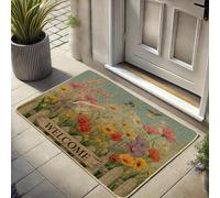 Alfombra para Puerta Jardín De La Pradera Fino Felpudo Entrada Duradera Trampa De Tierra para Baño Balcón Casa 60X40Cm