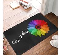Alfombra para Puerta Orgullo Gay Derechos LGBT Arcoíris Girasol Lavable Felpudo Atrapapolvo Felpudo Entrada Casa para Recibidor Pasillo Balcón 60X40Cm