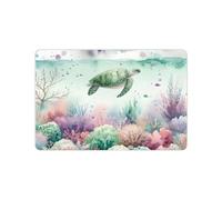Alfombra para Puerta Turtles Marina Coral Algas Duradera Alfombra Entrada Interior Absorbentes Tapete Felpudo Entrada para Oficina Hogar Recibidor 60X40Cm
