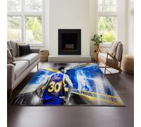 Alfombra para Sala De Estar, Lavable A Máquina, para Dormitorio De Adultos, Grande, Suave, Vintage, para Mesita De Noche, Antideslizante, Decoración De Stephen Curry. (Curry 01,150x200 cm)