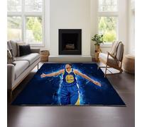 Alfombra para Sala De Estar, Lavable A Máquina, para Dormitorio De Adultos, Grande, Suave, Vintage, para Mesita De Noche, Antideslizante, Decoración De Stephen Curry. (Curry 04,120x160 cm)