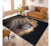 Alfombra para Salón de Pelo Corto 120x170 cm Animales Primer Plano de Un LeóN Alfombras Lavables Antideslizantes HD Alfombra Moderna Interior para Dormitorio, Sala, Cocina y Pasillo